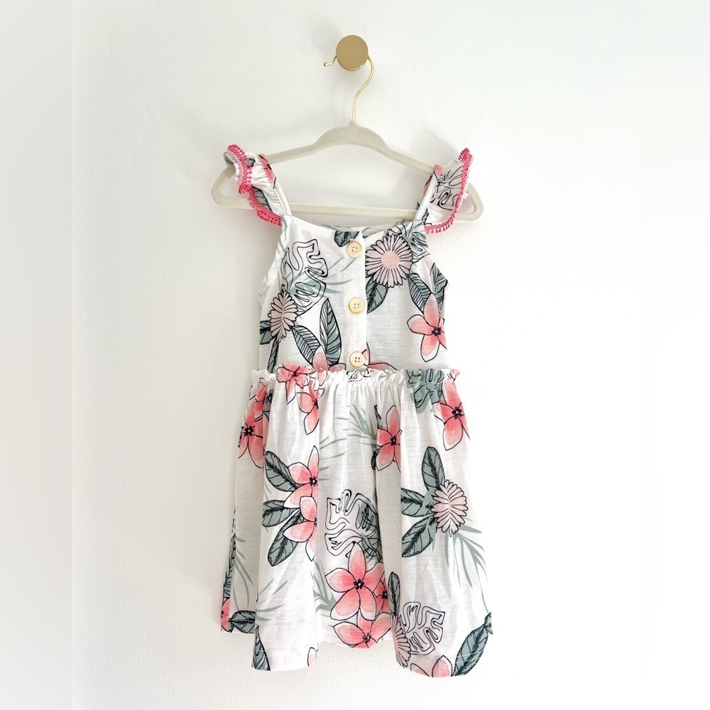 JESSICA SIMPSON Toddler Girls 2T Pink and White Floral Kids Dress - Like New - Picture 3 of 7